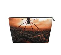 ESNAIUVCD Cobwebs with A Spider Print Travel Makeup Bag Organizer Leather - Travel Toiletry Bag for Women & Men, Organizing Pouches for Purse with Zipper