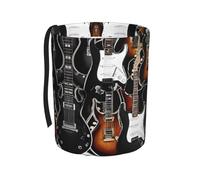 ESNAIUVCD Color Acoustic And Guitars Print Car Trash Can Waste Basket Portable Car Garbage Bin Collapsible Accessories Trash Can For Car Suv Trucks Universal