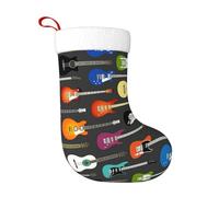 ESNAIUVCD Color Acoustic And Guitars Print Christmas Holiday Stockings Christmas Hanging Bags Xmas Tree Decorations,Xmas Stockings