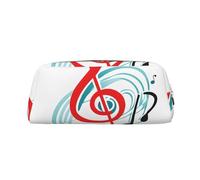 ESNAIUVCD Colored Music Print Pencil Bag Zipper Large Pencil Bag Work Travel - Multifunctional Pencil Case,Makeup Bag