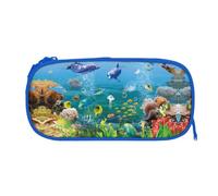 ESNAIUVCD Colored Undersea World Print Zipper Large Pencil Case,Durable Stationery Pencilcase Bag,Multifunctional Pencilcase Bag Penbag for School College Office Adult Girls and Boys