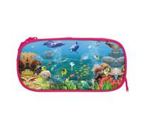 ESNAIUVCD Colored Undersea World Print Zipper Large Pencil Case,Durable Stationery Pencilcase Bag,Multifunctional Pencilcase Bag Penbag for School College Office Adult Girls and Boys