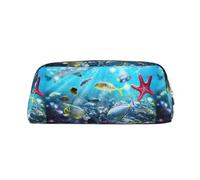 ESNAIUVCD Colorful 3D Nature Scenic of Sea Underwater of Tropical Fishes Print Pencil Bag Zipper Large Pencil Bag Work Travel - Multifunctional Pencil Case,Makeup Bag