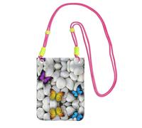 ESNAIUVCD Colorful Butterflies Stone Print Carry A Mobile Phone Bag Diagonally,Crossbody Bag,Suitable for Carrying Mobile Phone Change, Etc