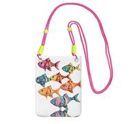 ESNAIUVCD Colorful Fish Print Carry A Mobile Phone Bag Diagonally,Crossbody Bag,Suitable for Carrying Mobile Phone Change, Etc