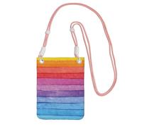 ESNAIUVCD Colorful Rainbow Stripe Print Carry A Mobile Phone Bag Diagonally,Crossbody Bag,Suitable For Carrying Mobile Phone Change, Etc