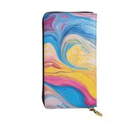 ESNAIUVCD Colorful Tie Dye Print Genuine Leather Women's,Men's Wallets,Multi-Functionclutch Purse,Zip Around Large Travel â€‹Mobile Phone Long â€‹Money Purses