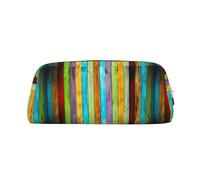 ESNAIUVCD Colorful Wooden Boards Print Pencil Bag Zipper Large Pencil Bag Work Travel - Multifunctional Pencil Case,Makeup Bag