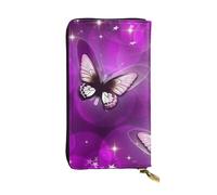 ESNAIUVCD Colourful Butterfly Print Genuine Leather Women's,Men's Wallets,Multi-Functionclutch Purse,Zip Around Large Travel ​Mobile Phone Long ​Money Purses