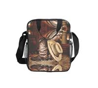ESNAIUVCD Cowboy Black Hat Western Boots Print Men Women Transparent Pvc Shopping Bag Waterproof See Through Bag,With Handles For Lunch