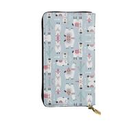ESNAIUVCD Cute Alpaca Print Genuine Leather Women's,Men's Wallets,Multi-Functionclutch Purse,Zip Around Large Travel â€‹Mobile Phone Long â€‹Money Purses