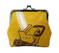 ESNAIUVCD Cute Crying Chainsaw Print Kiss Lock Wallet Leather Coin Purse Ladies Money Pocket Iron Frame Compact Hand-Held Wallet