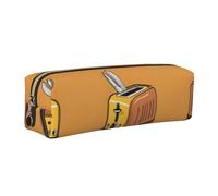 ESNAIUVCD Cute Crying Chainsaw Print Leather Pencil Case Zippered Pouch Portable Large Capacity Stationery Organizer Cosmetic Bag for School Office(2pcs)