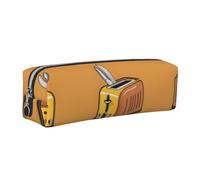 ESNAIUVCD Cute Crying Chainsaw Print Leather Pencil Case Zippered Pouch Portable Large Capacity Stationery Organizer Cosmetic Bag for School Office(2pcs)