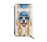 ESNAIUVCD Cute French Bulldog Print Genuine Leather Women's,Men's Wallets,Multi-Functionclutch Purse,Zip Around Large Travel â€‹Mobile Phone Long â€‹Money Purses
