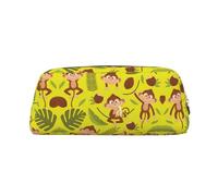 ESNAIUVCD Cute Funny Animal Monkey Banana Print Pencil Bag Zipper Large Pencil Bag Work Travel - Multifunctional Pencil Case,Makeup Bag
