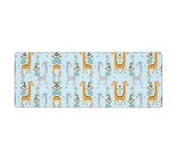 ESNAIUVCD Cute Giraffe Flowers Print Extra Large Gaming Office Mouse Pad (31.5" X 11.8") â€“ Print, Premium Anti-Slip Desk Mat With Durable Stitched Edges