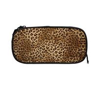 ESNAIUVCD Cute Leopard Print Zipper Large Pencil Case,Durable Stationery Pencilcase Bag,Multifunctional Pencilcase Bag Penbag for School College Office Adult Girls and Boys