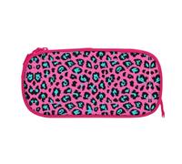 ESNAIUVCD Cute Leopard Print Zipper Large Pencil Case,Durable Stationery Pencilcase Bag,Multifunctional Pencilcase Bag Penbag for School College Office Adult Girls and Boys
