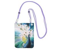 ESNAIUVCD Cute Peacock Print Carry A Mobile Phone Bag Diagonally,Crossbody Bag,Suitable For Carrying Mobile Phone Change, Etc