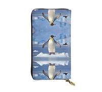 ESNAIUVCD Cute Penguin Print Genuine Leather Women's,Men's Wallets,Multi-Functionclutch Purse,Zip Around Large Travel â€‹Mobile Phone Long â€‹Money Purses