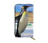 ESNAIUVCD Cute Penguin Print Genuine Leather Women's,Men's Wallets,Multi-Functionclutch Purse,Zip Around Large Travel â€‹Mobile Phone Long â€‹Money Purses