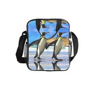 ESNAIUVCD Cute Penguin Print Men Women Transparent Pvc Shopping Bag Waterproof See Through Bag,With Handles For Lunch