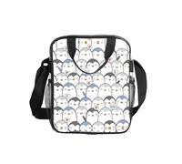 ESNAIUVCD Cute Penguin Print Men Women Transparent PVC Shopping Bag Waterproof See Through Bag,with Handles for Lunch