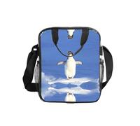 ESNAIUVCD Cute Penguin Print Men Women Transparent Pvc Shopping Bag Waterproof See Through Bag,With Handles For Lunch