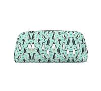 ESNAIUVCD Cute Penguins Print Pencil Bag Zipper Large Pencil Bag Work Travel - Multifunctional Pencil Case,Makeup Bag