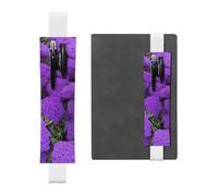 ESNAIUVCD Dark Purple Texture Marble Print Adjustable Leather Pen Holder Bookmark – Detachable Sleeve Pouch Supplies for Journals and Manual Planners