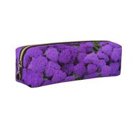 ESNAIUVCD Dark Purple Texture Marble Print Leather Pencil Case Zippered Pouch Portable Large Capacity Stationery Organizer Cosmetic Bag for School Office(2pcs)