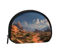 ESNAIUVCD Desert Scenery Print Portable Mini Storage Bag Shell Shaped Wallet Small Coin Wallet Shell Storage Bag