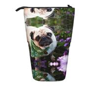 ESNAIUVCD DOD in The Garden Print Personalized Retractable Pencil Case, Custom Signature Name Pencil Pouch for Students Kids Adults for School Office