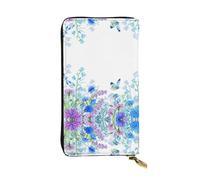 ESNAIUVCD Dragonfly and Flowers Print Genuine Leather Women's,Men's Wallets,Multi-Functionclutch Purse,Zip Around Large Travel â€‹Mobile Phone Long â€‹Money Purses