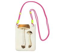 ESNAIUVCD Edible Mushrooms Print Carry A Mobile Phone Bag Diagonally,Crossbody Bag,Suitable For Carrying Mobile Phone Change, Etc