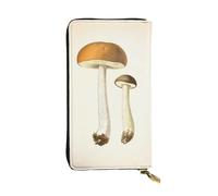 ESNAIUVCD Edible Mushrooms Print Genuine Leather Women's,Men's Wallets,Multi-Functionclutch Purse,Zip Around Large Travel â€‹Mobile Phone Long â€‹Money Purses