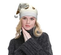 ESNAIUVCD Edible Mushrooms Print Santa Hat Christmas Hat For Adult Soft Plush For Christmas New Year Festive Party Supplies