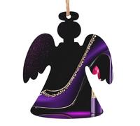 ESNAIUVCD Elegant Purple High Heels With Lipstick Print Wooden Sign Plaque Wood Hearts Sign, Womens Gifts, Daughter Gifts From Parents,Christmas Birthday Present