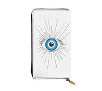 ESNAIUVCD Evil Eye Print Genuine Leather Women's,Men's Wallets,Multi-Functionclutch Purse,Zip Around Large Travel ​Mobile Phone Long ​Money Purses