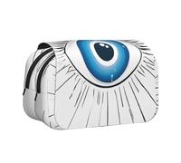 ESNAIUVCD Evil Eye Print Large Capacity Double Layer Pen Bag,Suitable for Boys, Girls and Adults,This Office Pen Bag with Compartment Design