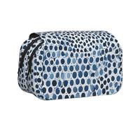 ESNAIUVCD Evil Eyes Print Large Capacity Double Layer Pen Bag,Suitable for Boys, Girls and Adults,This Office Pen Bag with Compartment Design
