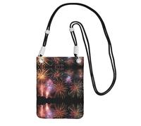 ESNAIUVCD Explosion Firework 3D Print Carry A Mobile Phone Bag Diagonally,Crossbody Bag,Suitable for Carrying Mobile Phone Change, Etc