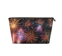 ESNAIUVCD Explosion Firework 3D Print Travel Makeup Bag Organizer Leather - Travel Toiletry Bag for Women & Men, Organizing Pouches for Purse with Zipper