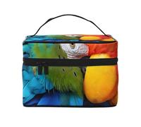 ESNAIUVCD Fantastic Parrot Feather Print Toiletry Bag Large Cosmetic Bag Travel Makeup Bag Organizer for Women