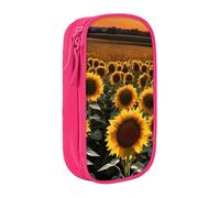 ESNAIUVCD Farm Sunflowers Print Pencil Case Coin Key Card Bag Purse Large Pen Pouch for Kids Boys School Office
