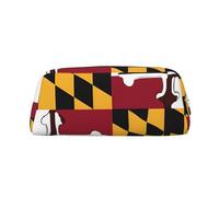 ESNAIUVCD Flag of Maryland Print Pencil Bag Zipper Large Pencil Bag Work Travel - Multifunctional Pencil Case,Makeup Bag