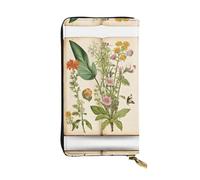 ESNAIUVCD Floral in The Old Book Print Genuine Leather Women's,Men's Wallets,Multi-Functionclutch Purse,Zip Around Large Travel â€‹Mobile Phone Long â€‹Money Purses