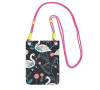 ESNAIUVCD Floral Swan Print Carry A Mobile Phone Bag Diagonally,Crossbody Bag,Suitable For Carrying Mobile Phone Change, Etc