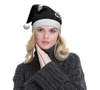 ESNAIUVCD Flower Swirl Print Santa Hat Christmas Hat For Adult Soft Plush For Christmas New Year Festive Party Supplies